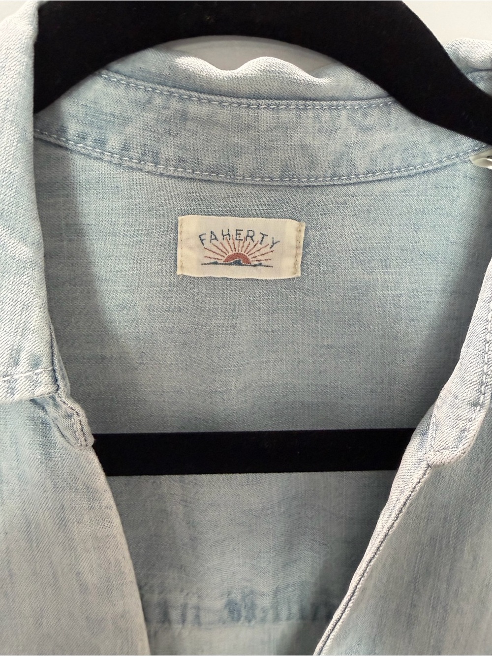 Faherty Light Blue Denim Shirt Dress - Picture 2 of 7